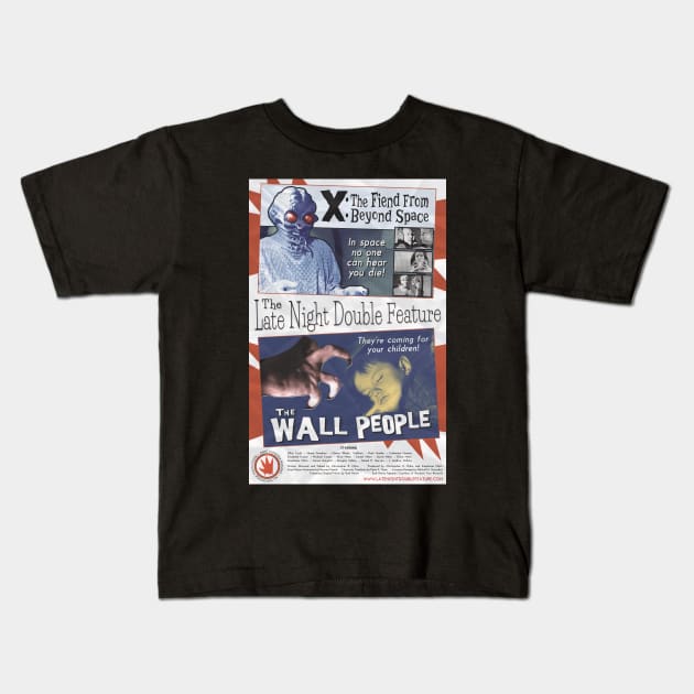 "The Late Night Double Feature" poster Kids T-Shirt by SaintEuphoria